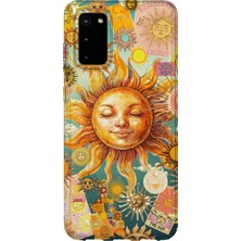 Karsu Design Samsung Galaxy S20 Uyumlu Baskılı Şeffaf Telefon Kılıfı | Koleksiyon: Boho Sun And Moon