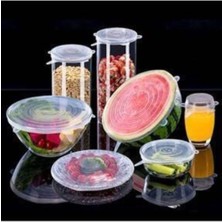 Kiesa 6'lı Silikon Streç Kapak Tabak Bardak Gıda Bonesi Tazeliği Korur