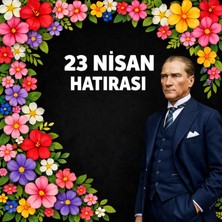 Ti Play 23 Nisan Ulusal Egemenlik ve Çocuk Bayramı Premium Vinil Pano Süsü 160X160 cm | Tek Parça Okul Dekoru (Model 13)