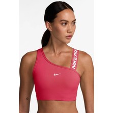 Nike Pro Swoosh Asymmetrical Women's Medium-Support Padded Sports Bra Kadın Antrenman Sporcu Sütyeni Bra Pembe