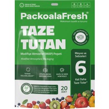 Packoalafresh Taze Tutan Modifiye Atmosfer Sebze ve Meyve Poşeti (Map) | Sebze Meyve Saklama | 8 Küçük + 8 Orta + 4 Büyük |Buzdolabında Uzun Süren Tazelik