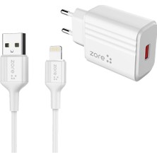 ​zore Play Serisi Pl1 Lightning 2in1 Seyahat Şarj Aleti 12W - Beyaz