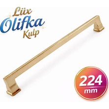 Badem10 Lüx Olifka Albrifin Çekmece Kulp 224 mm Modern Şık Tasarım Dayanıklı Metal Mobilya Dolap Kapak Kolu