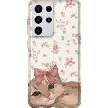 Karsu Design Samsung Galaxy S21 Ultra Uyumlu Baskılı Şeffaf Telefon Kılıfı | Koleksiyon: Soft Girl Clean Aesthetic
