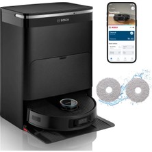 Bosch BCRDW3BX 5.000 Pa Emiş Gücü Islak ve Kuru Temizlik Otomatik Istasyonlu Robot Süpürge