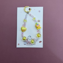 Mare Accessories Sarı Figür ve Kalp Detaylı Şeffaf Kartlıklı Anahtarlık