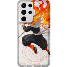 Karsu Design Samsung Galaxy S21 Ultra Uyumlu Baskılı Şeffaf Telefon Kılıfı | Koleksiyon: Anime Style 1