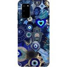 Karsu Design Samsung Galaxy S20 Uyumlu Baskılı Şeffaf Telefon Kılıfı | Koleksiyon: Minimal Evil Eye