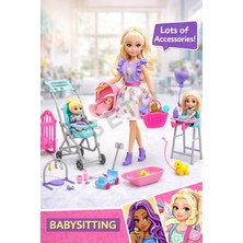KoseToys Bebek Hemşiresi Bakıcı Model Bebek Seti ve Tüm Akseuarları