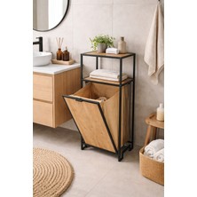Homendra Kirli Sepetli Metal Organizer, Kirli Sepetli Banyo Dolabı