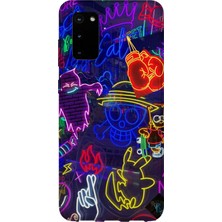 Karsu Design Samsung Galaxy S20 Uyumlu Baskılı Şeffaf Telefon Kılıfı | Koleksiyon: Neon Light Designs