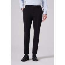 Morven  Erkek Siyah Trend Yandan Lastikli Slim Fit Pantolon