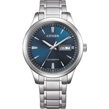 Citizen Cıtızen NY4058-79LC Erkek Kol Saati | 40 mm Gümüş Paslanmaz Çelik Kasa, Mavi Kadran, Otomatik Mekan