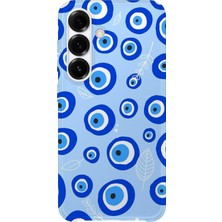 Karsu Design Samsung Galaxy S23 Uyumlu Baskılı Şeffaf Telefon Kılıfı | Koleksiyon: Minimal Evil Eye