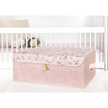 Baby Püsküllü Kapaklı Kutu Düzenleyici Çok Amaçlı Organizer Kutu Baza Boy (Pembe) -04249 ( Lisinya )
