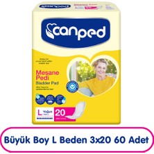 Canped L Beden Yoğun Mesane Pedi 20 Adet Cilt Dostu Özellikli Beyaz Renk