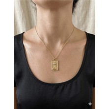 Stainless Steel 316L Çelik Altın Renk Güneş Kolye