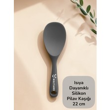 Multiamo Sert Uçlu Isıya Dayanıklı Yanmaz Yapışmaz Silikon Pilav Kaşığı 22 cm