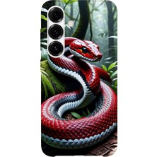 Karsu Design Samsung Galaxy A04S Uyumlu Baskılı Şeffaf Telefon Kılıfı | Koleksiyon: Aesthetic Snake