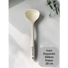 Multiamo Sert Uçlu Isıya Dayanıklı Yanmaz Yapışmaz Silikon 28 cm Kepçe 1 Adet / Beş Renk Seçeneği
