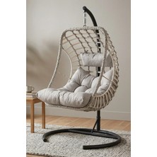Kalyon Home Pisa Tek Kişilik Egg Salıncak Bahçe Balkon Ayaklı Yastıklı Rattan