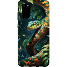 Karsu Design Samsung Galaxy S20 Uyumlu Baskılı Şeffaf Telefon Kılıfı | Koleksiyon: Jungle Wildlife