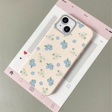 HONTINGA iPhone 15 Plus ile Uyumlu Kılıfı Deri Dokusu Anti Düşme Yumuşak Silikon Telefon Kılıfı Çiçek Desen K7-3079