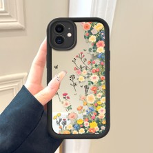 HONTINGA iPhone 11 ile Uyumlu Aynalı Kılıfı Düşüme Önleyici Basitlik Anti Düşme Kamera Korumali Çiçek Desen Yumuşak Silikon Telefon Kılıfı Kadın ve Erkek Için Uygundur K2-9116