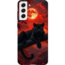 Karsu Design Samsung Galaxy S22 Plus Uyumlu Baskılı Şeffaf Telefon Kılıfı | Koleksiyon: Minimal Black Panther