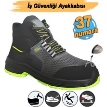 Badem10 Iş Ayakkabısı 37 Numara Süet Delikli Nefes Alan Çelik Burunlu Inşaatçı Tekstil Güvenlik Ayakkabı Bot