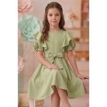 Pina Kids Kız Çocuk Güllü Kısa Kollu Elbise ELB2014