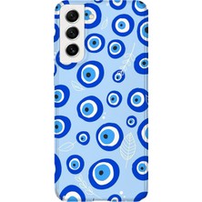 Karsu Design Samsung Galaxy S21 Fe Uyumlu Baskılı Şeffaf Telefon Kılıfı | Koleksiyon: Minimal Evil Eye