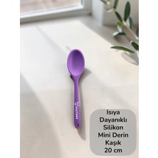 Multiamo Sert Uçlu Isıya Dayanıklı Yanmaz Yapışmaz Silikon Kısa Derin Kaşık 20 cm