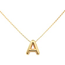 Hakan Mücevherat A Harfi Balon Model 14 Ayar Altın Kolye