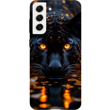 Karsu Design Samsung Galaxy S22 Uyumlu Baskılı Şeffaf Telefon Kılıfı | Koleksiyon: Minimal Black Panther