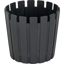 Poliwork Çit Desenli Yuvarlak Saksı 1,1 Lt - 13x14 cm Dekoratif Modern Çiçek Saksısı