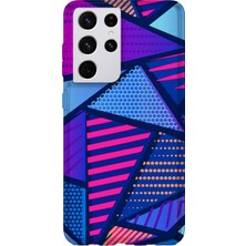 Karsu Design Samsung Galaxy S21 Ultra Uyumlu Baskılı Şeffaf Telefon Kılıfı | Koleksiyon: Minimal Geometric Patterns