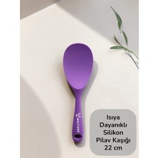 Multiamo Sert Uçlu Isıya Dayanıklı Yanmaz Yapışmaz Silikon Pilav Kaşığı 22 cm