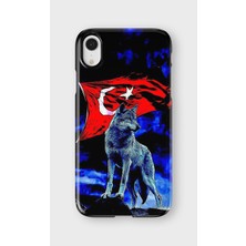 Karsu Design iPhone Xr Uyumlu Baskılı Şeffaf Telefon Kılıfı | Koleksiyon: Grey Wolf Turkish Symbol