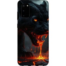 Karsu Design Samsung Galaxy S20 Fe Uyumlu Baskılı Şeffaf Telefon Kılıfı | Koleksiyon: Minimal Black Panther