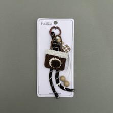 Mare Accessories Peluş Detaylı Mini Çanta Figürlü Şeffaf Kartlıklı Anahtarlık