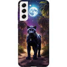 Karsu Design Samsung Galaxy S21 Uyumlu Baskılı Şeffaf Telefon Kılıfı | Koleksiyon: Minimal Black Panther