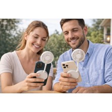 Volkano Manyetik Fan Şarz Edilebilir 3 Kademeli Mıknatıslı Safe Telefon Tutuculu Magsafe Fan Magnetic Holder VK-300 Beyaz