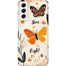 Karsu Design Samsung Galaxy S21 Fe Uyumlu Baskılı Şeffaf Telefon Kılıfı | Koleksiyon: Butterfly Aesthetic