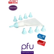 PFU Pratik Faydalı Ürünler Pasta Krema Pompası | Krem Şanti Şırıngası | Krema Sıkma Aparatı | 8 Farklı Uçlu Krema Pompası