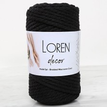 Hobibahçem Loren Decor 3 Büküm Makrome Ipi Siyah - L006