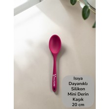 Multiamo Sert Uçlu Isıya Dayanıklı Yanmaz Yapışmaz Silikon Kısa Derin Kaşık 20 cm