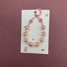 Mare Accessories Turuncu Kalp Detaylı Şeffaf Kartlıklı Anahtarlık