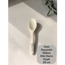 Multiamo Sert Uçlu Isıya Dayanıklı Yanmaz Yapışmaz Silikon Kısa Derin Kaşık 20 cm