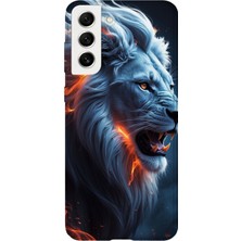 Karsu Design Samsung Galaxy S21 Fe Uyumlu Baskılı Şeffaf Telefon Kılıfı | Koleksiyon: Majestic Lion